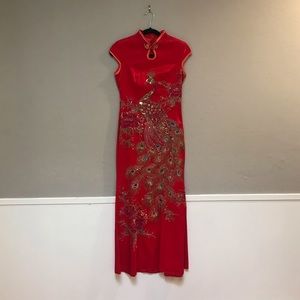 Peacock Sequence Cheongsam